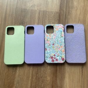 Pela Case iPhone 12 / 12 Pro Floral Blue, Purple and Green Multiple Cases